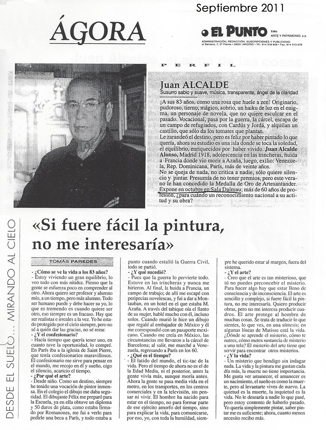 Pinturas de Juan Alcalde 2001 | Sala Dalmau | Exposiciones en Barcelona