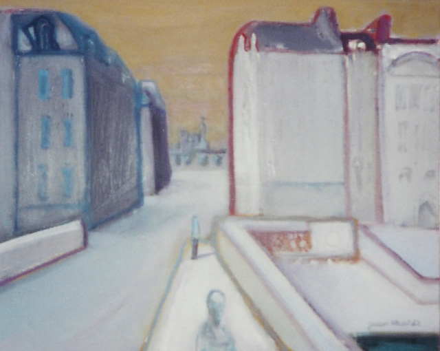 Paisaje urbano del pintor de la escuela de París Juan Alcalde